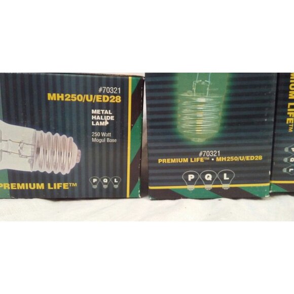 Mogul Base Metal Halide Light Bulb Lot 3 U ED28 250W Premium Life MH250 70321 - Picture 2 of 6